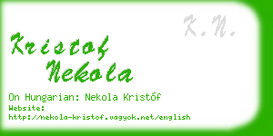 kristof nekola business card